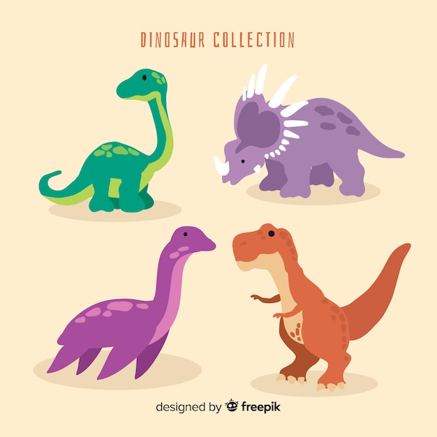 Colecci N De Dinosaurios Dibujados A Mano Vector Gratis