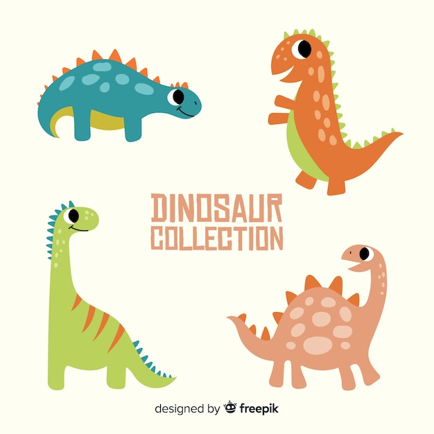 Colecci N De Dinosaurios Dibujados A Mano Vector Premium