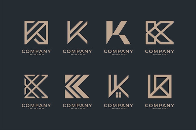 Colección De Diseño De Logotipo De Monograma Letra K Vector Premium