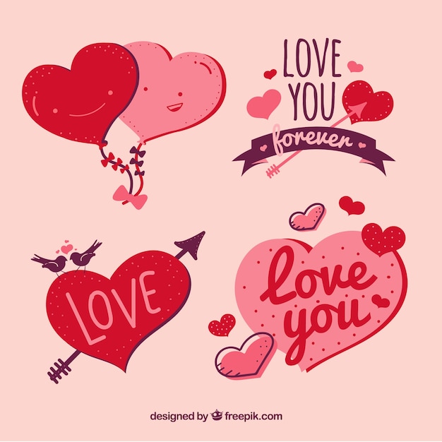 Colección de diseños de amor | Vector Gratis