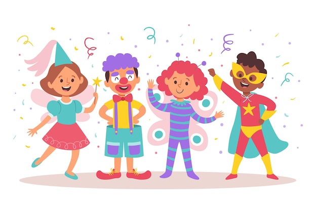 Colección de disfraces infantiles de carnaval de dibujos animados ...