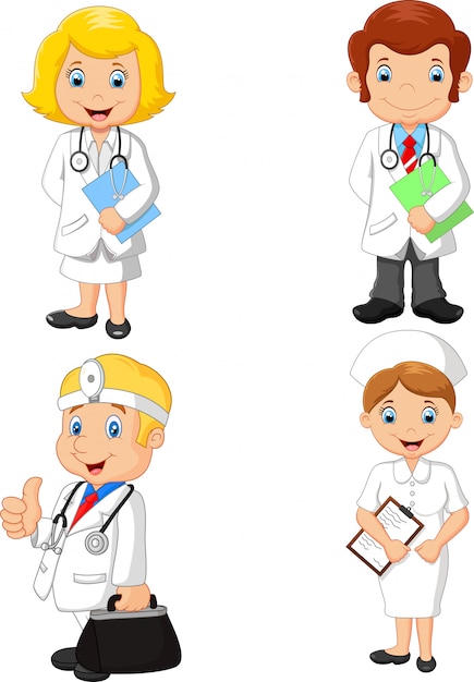 Colección de doctores y enfermeras de dibujos animados ...