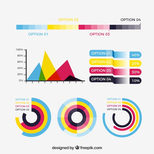 Colecci N De Elementos Coloridos De Infograf A En Estilo Plano Vector