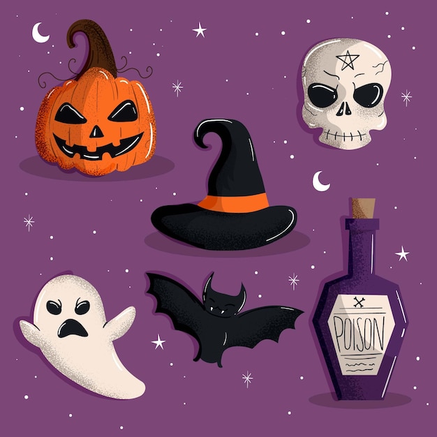 Colecci N De Elementos De Halloween De Dise O Plano Vector Gratis