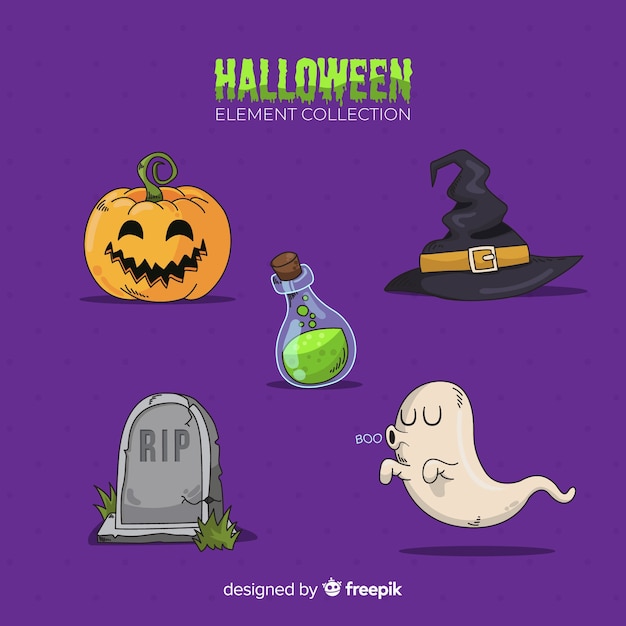 Colección de elementos de halloween vector gratuito