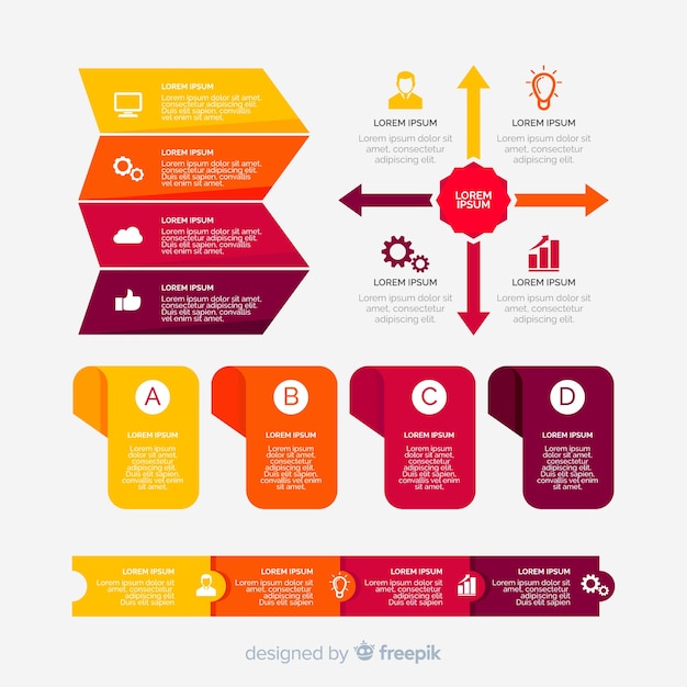 Colecci N Elementos Infograf A Dise O Plano Vector Gratis