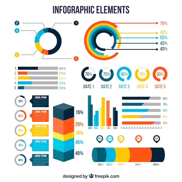 Colección de elementos infográficos Vector Gratis