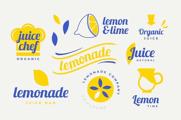 Colección de elementos de logotipo mínima en dos colores. vector gratuito