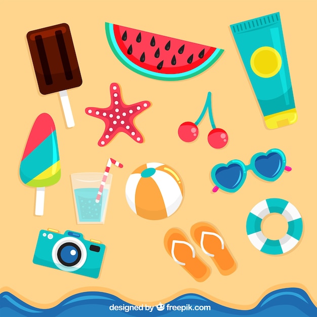 Colecci N De Elementos De Verano Vector Gratis