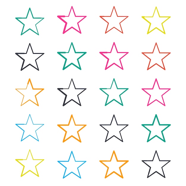 Colección de estrellas dibujadas a mano Vector Gratis