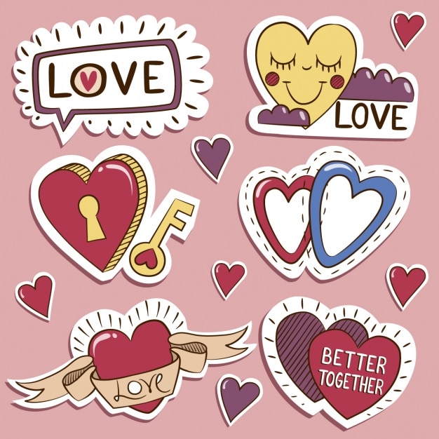 Colección De Etiquetas De Amor | Vector Gratis