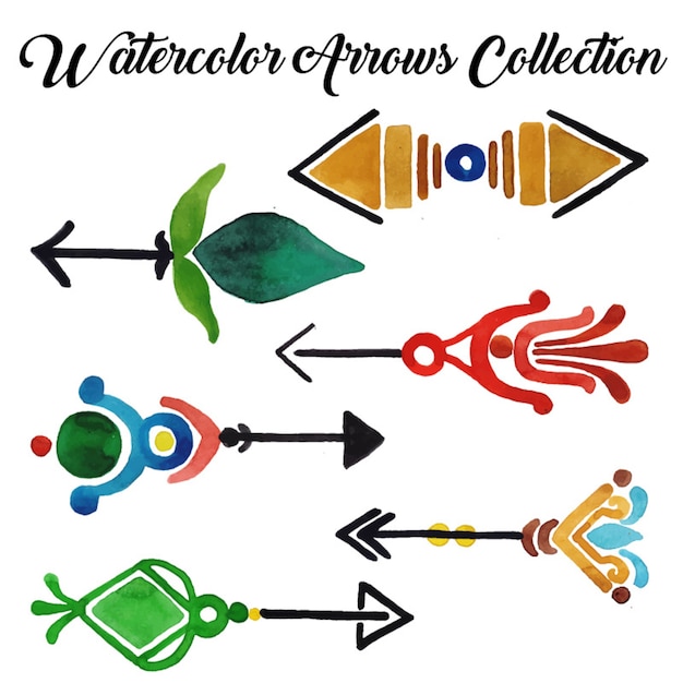 Colecci N De Flechas De Acuarela Vector Gratis