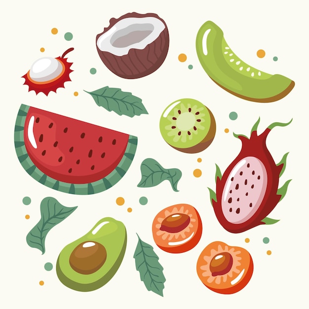 Colecci N De Frutas Dibujadas A Mano Vector Gratis