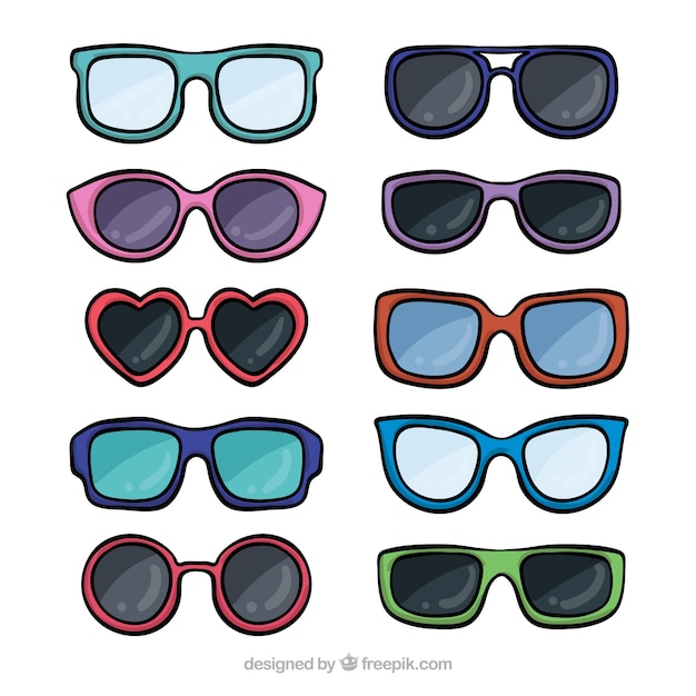 Colecci N De Gafas De Sol Coloridas Y Modernas Vector Gratis