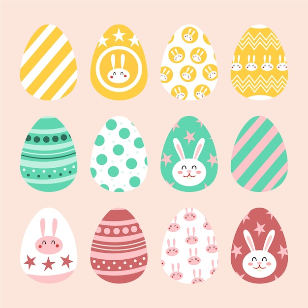 Colecci N De Huevos De Pascua Dibujados A Mano Vector Gratis