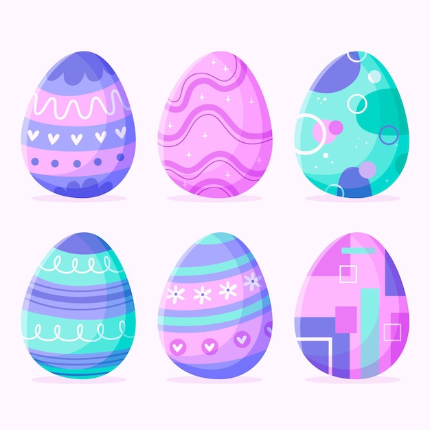 Colecci N De Huevos De Pascua Dibujados A Mano Vector Gratis