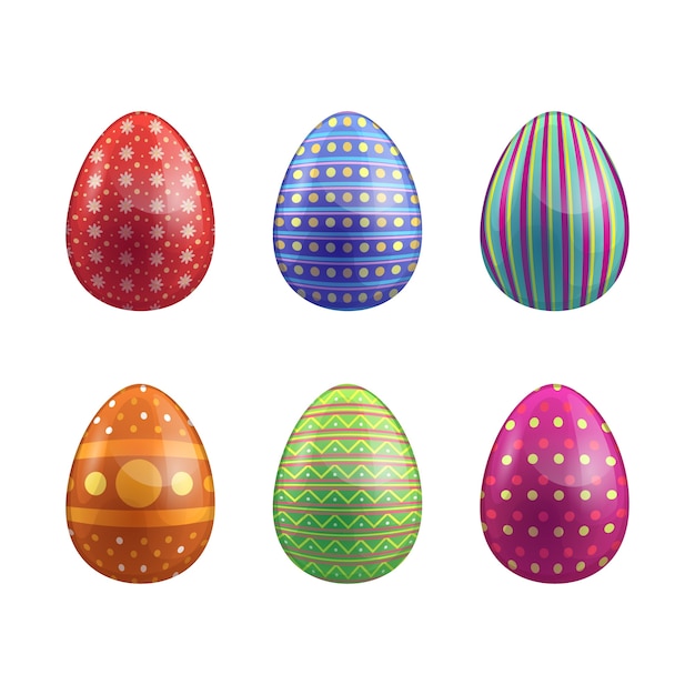 Colección de huevos de pascua de diseño dibujado a mano Vector Gratis