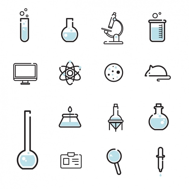 Colección de iconos de ciencia Vector Gratis