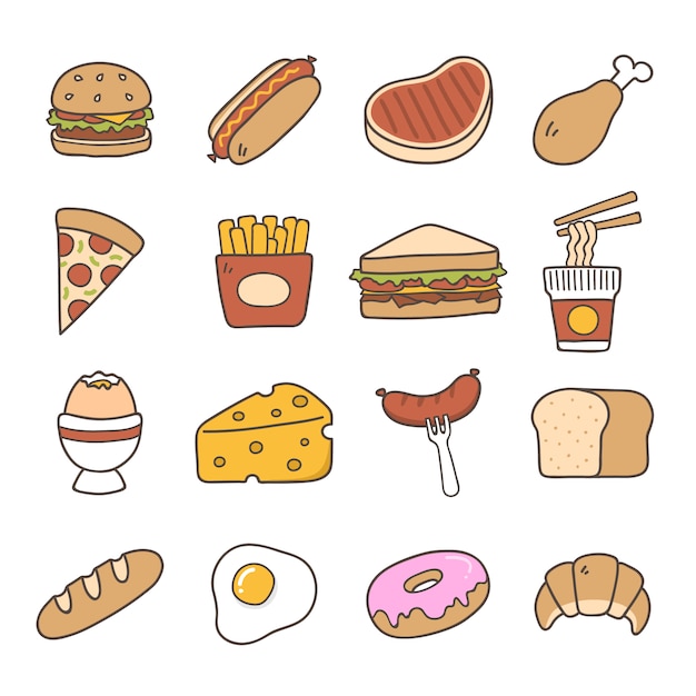 Colección De Iconos De Comida | Vector Gratis