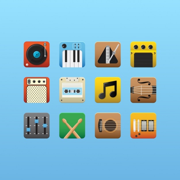 Colección De Iconos De Música Vector Gratis 3218