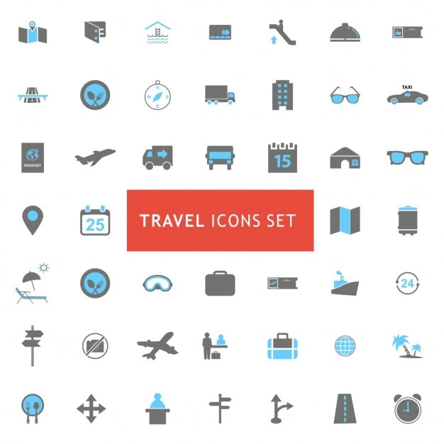 Colección Iconos Viaje Vector Gratis