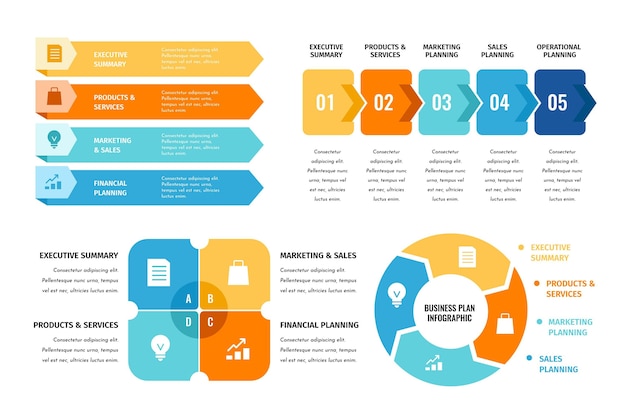 Colección De Infografías De Planes De Negocios Vector Gratis 6571