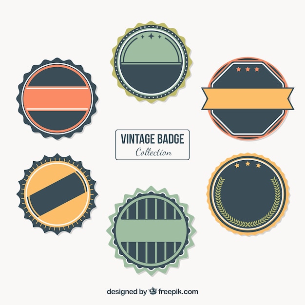 Colección De Insignias Vintage Vector Gratis 0153