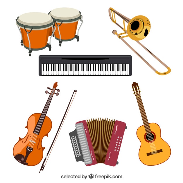 Coleccion De Instrumentos Musicales Vector Gratis