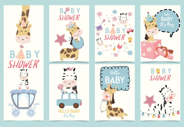 Coleccion De Juego De Baby Shower Descargar Vectores Premium