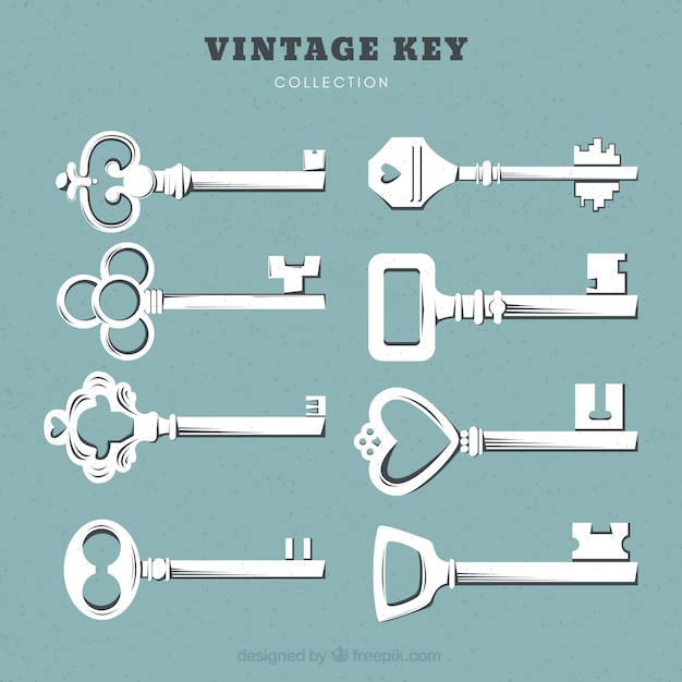 Colecci N De Llaves Vintage Vector Gratis