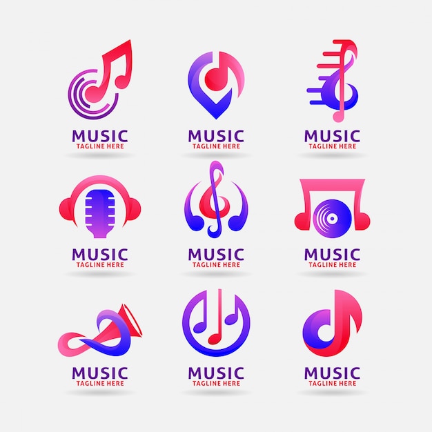 Colección de logo musical | Vector Premium