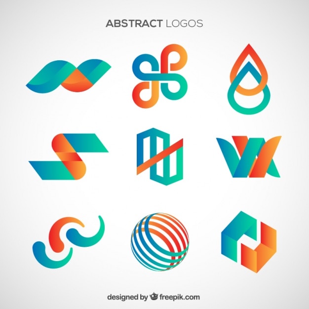 Colección de logos coloridos abstractos | Vector Gratis