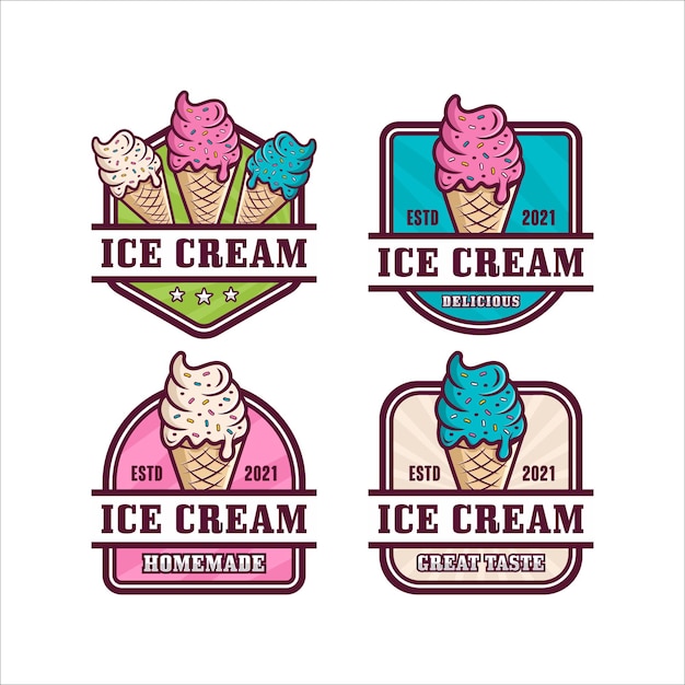 Colecci N De Logos De Helados Vector Premium