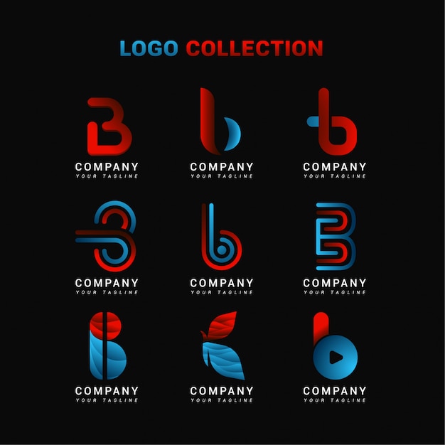 Colección De Logos De La Letra B | Vector Premium