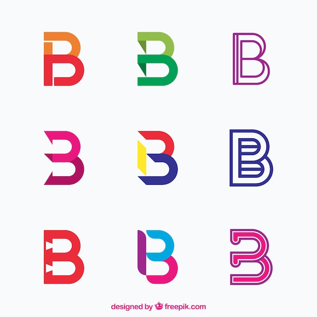 Colección De Logos Multicolor De La Letra B | Vector Gratis