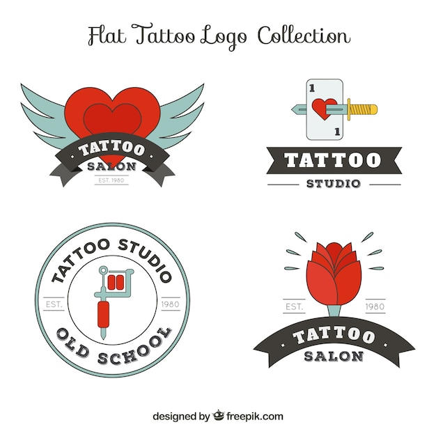 Colección De Logos De Tatuajes Vector Gratis