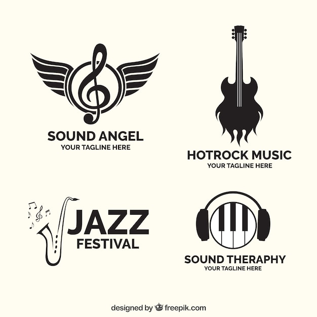 Colección de logotipos de música | Vector Gratis