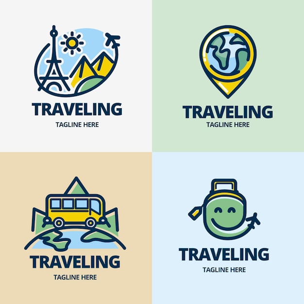 Colección de logotipos de viajes Vector Gratis