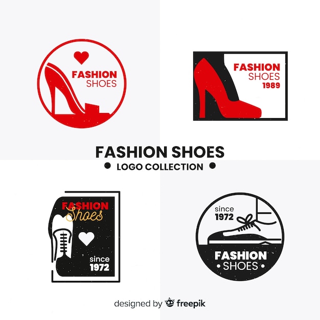 Colección de logotipos de zapatos de moda | Vector Gratis