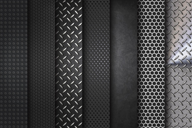 Colección metal set steel set Vector Premium