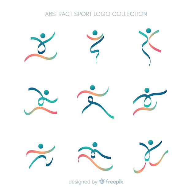 Colección moderna de logotipos de deporte vector gratuito