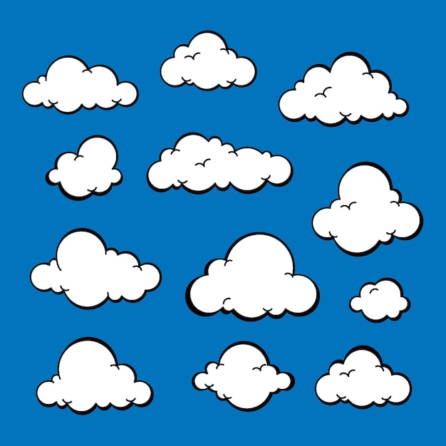 Colecci N De Nubes De Dibujos Animados Vector Gratis