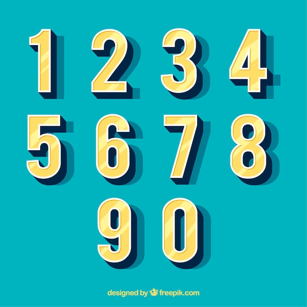 Download Colección de números en 3d | Vector Gratis