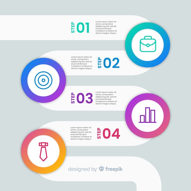 Colecci N Pasos Infograf A Dise O Plano Vector Gratis