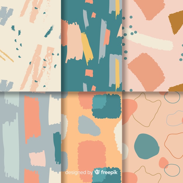 Colección de patrones dibujados a mano abstracta vector gratuito