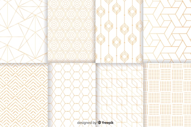 Colección de patrones geométricos de lujo vector gratuito
