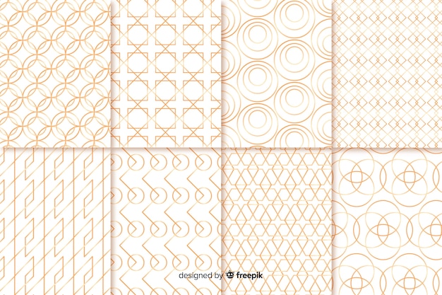 Colección de patrones geométricos de lujo vector gratuito