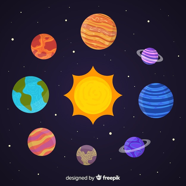 Colecci N De Pegatinas De Planetas Dibujados A Mano Vector Gratis