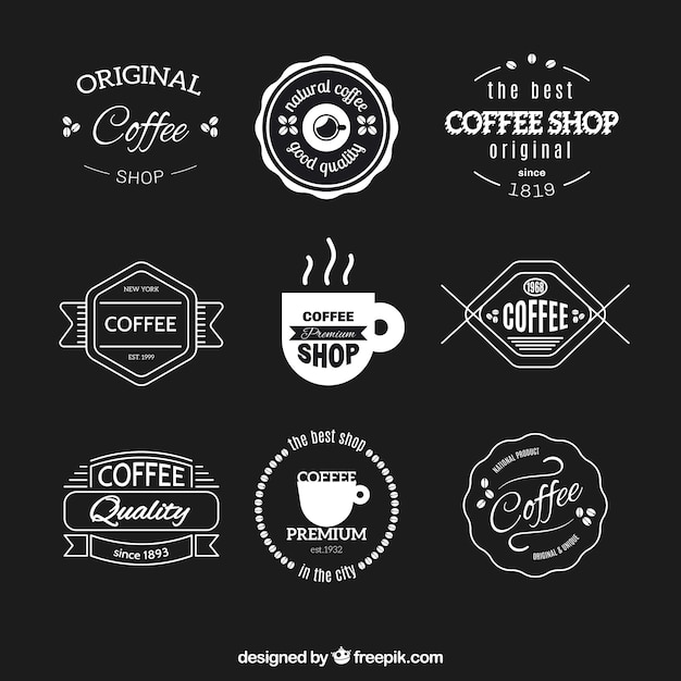 Colección de pegatinas retro de cafetería | Vector Gratis