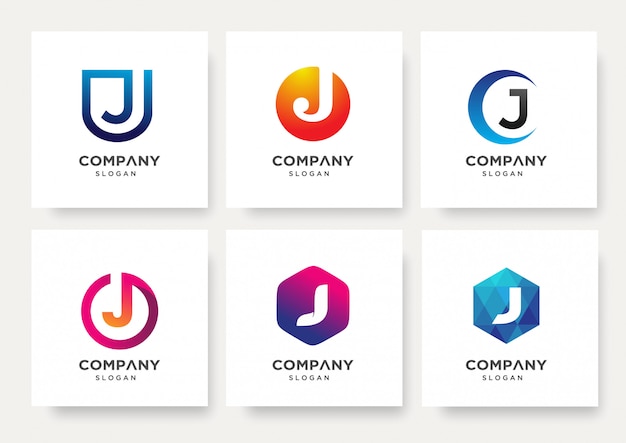 Colección De Plantilla De Diseño De Logotipo Letra J Vector Premium